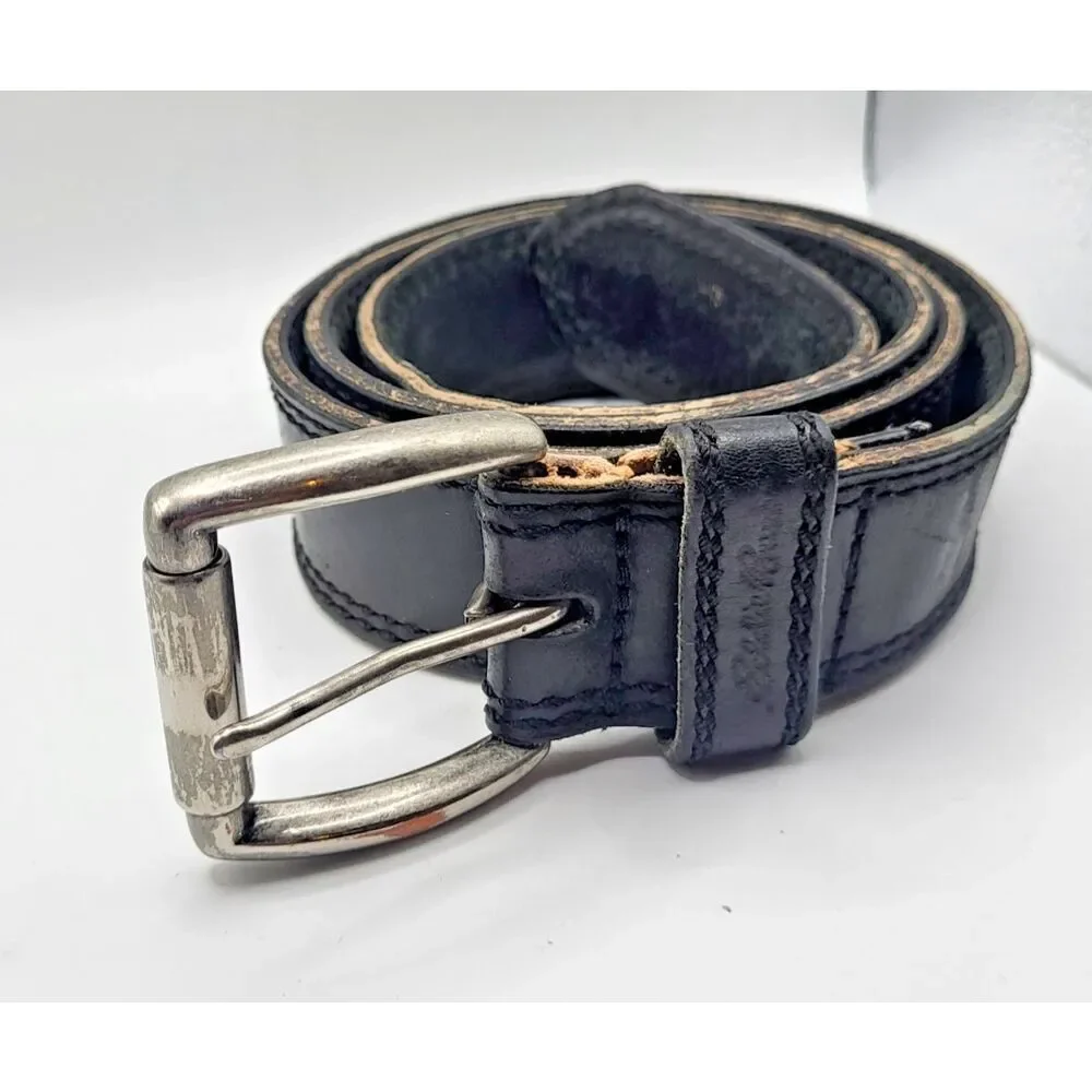 Eddie Bauer Black Leather Belt 37in to 42 in Men's